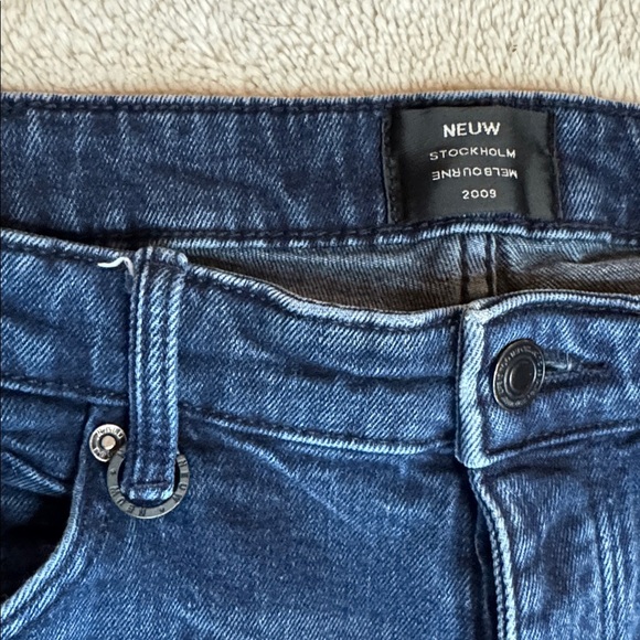 Neuw Lou Slim Medium Dark Blue Skinny Jeans Men’s sz W32 L32 Button Fly - Picture 5 of 14